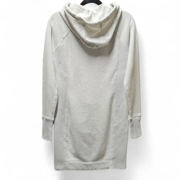 Athleta Hayes Long Sleeve Sweatshirt Hoodie Dress In Light Heather Gray - Picture 7 of 8